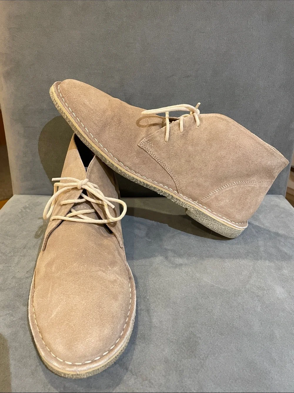 ASOS Design Tan Suede Desert Chukka Boots Size 11 - Neutral Taupe Beige